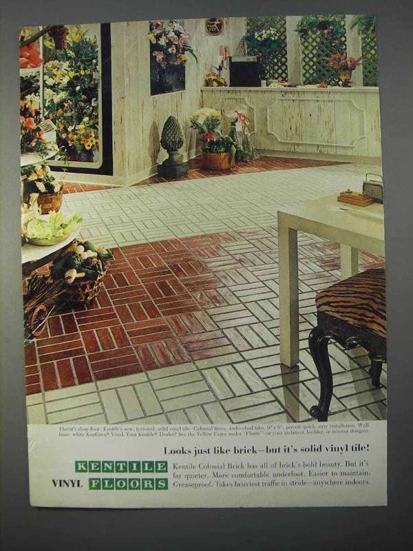 1966 Kentile Colonial Brick Vinyl Tile Ad - Looks Like