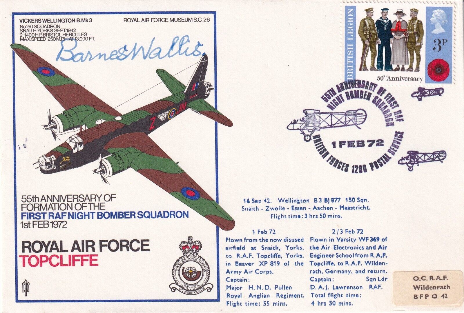 C26a  Signed by Sir Barnes Wallis bouncing bombs used by 617 Squadron