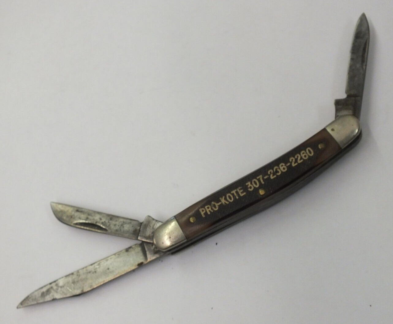 Schrade Old Timer Junior 108OT USA 3-Blade Folding Pocket Knife ADVERTISING