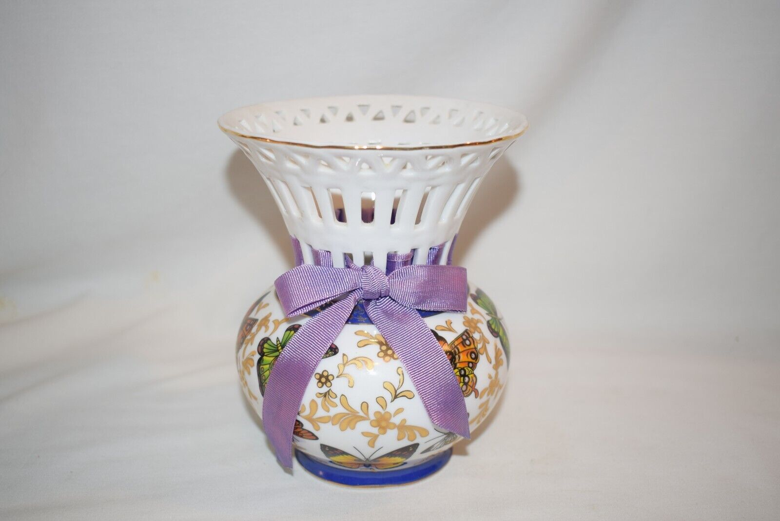Formalities by Baum Bros Reticulated Butterfly Vase