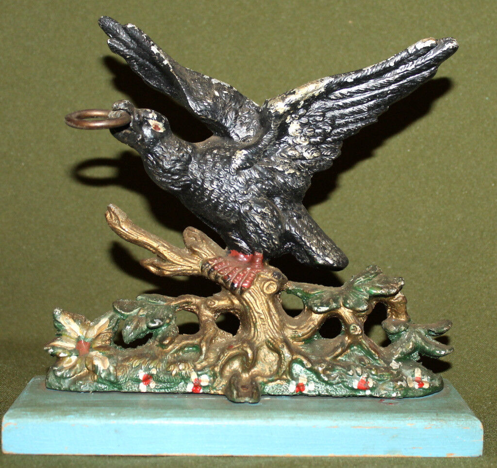 Vintage hand made metal eagle statuette 