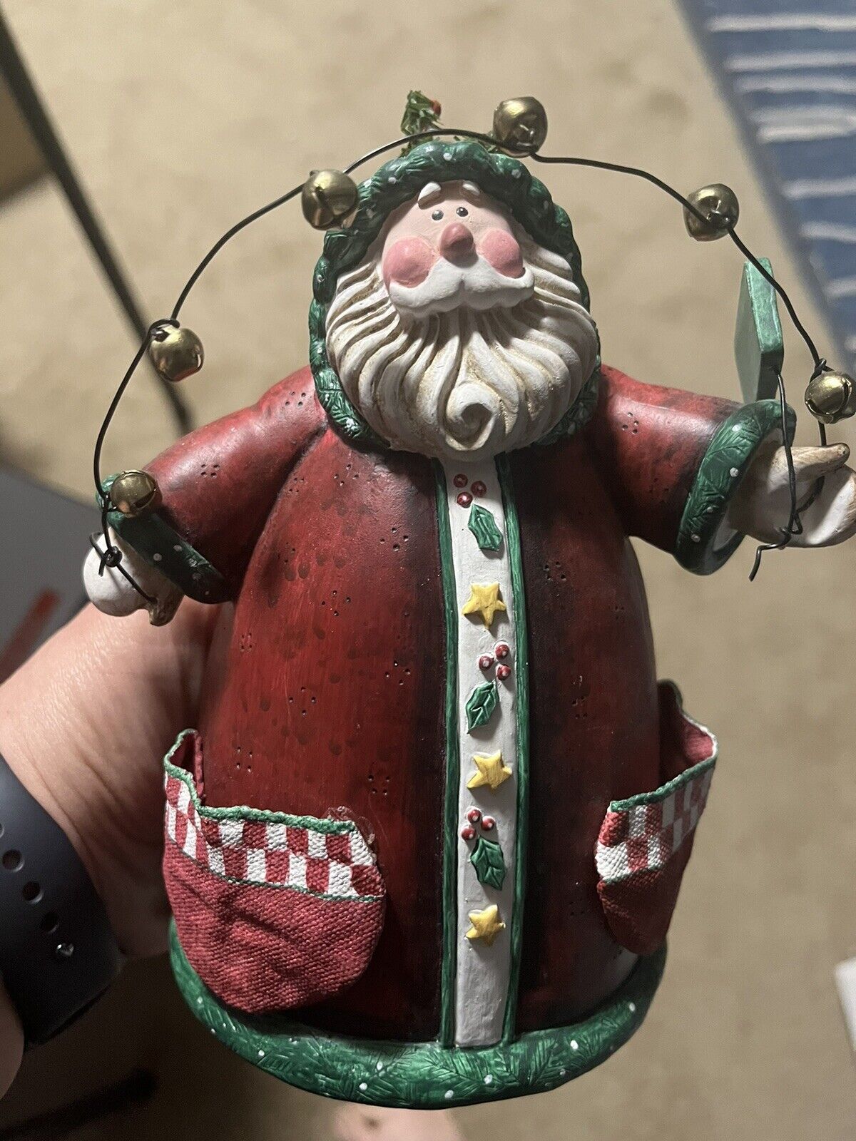 Sandi Gore Evans Jolly Follies Santa figurine “Jingle all the Way”