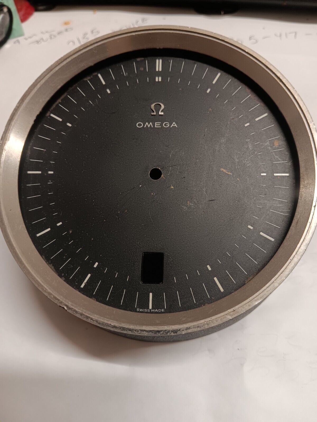 vintage omega desk table clock with date electro mechanical