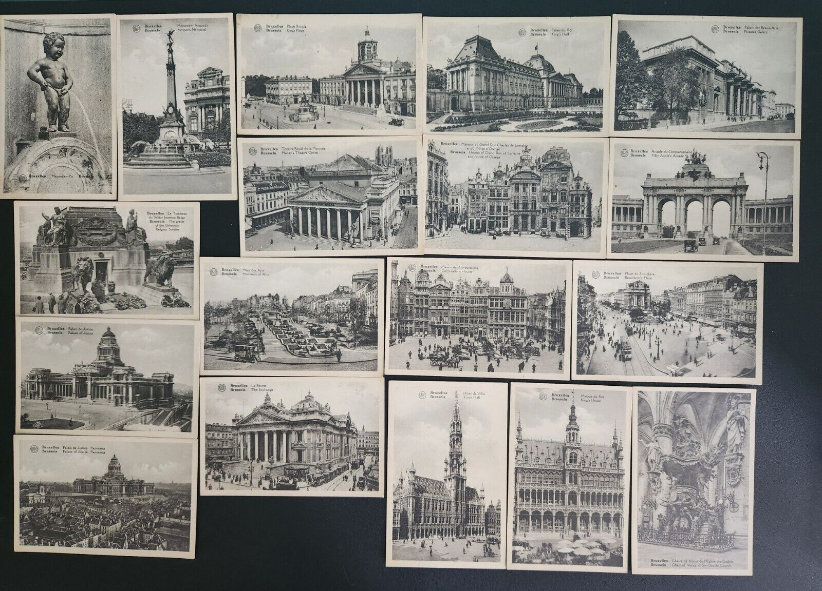 Lot of 18 Early 20th Century Brussels, Belgium, Antique Postcards