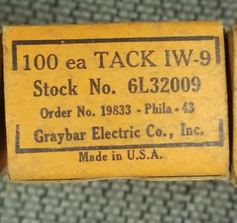 WW2 Military Issue 1W-9 Tacks Olive Green- Great Condition - Unused Tacks 300 Ct
