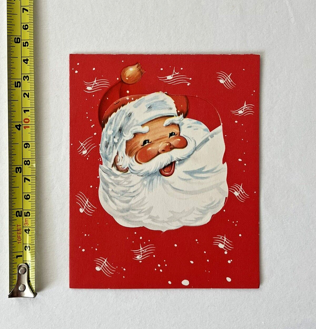 Vintage 3-D  Pop Out Santa 50's Greeting Christmas Card Die Cut