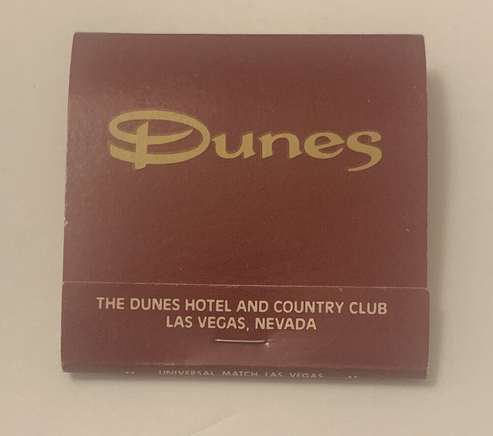 Vintage Dunes Matchbook Hotel Matched Full Unstruck Ad Las Vegas Souvenir