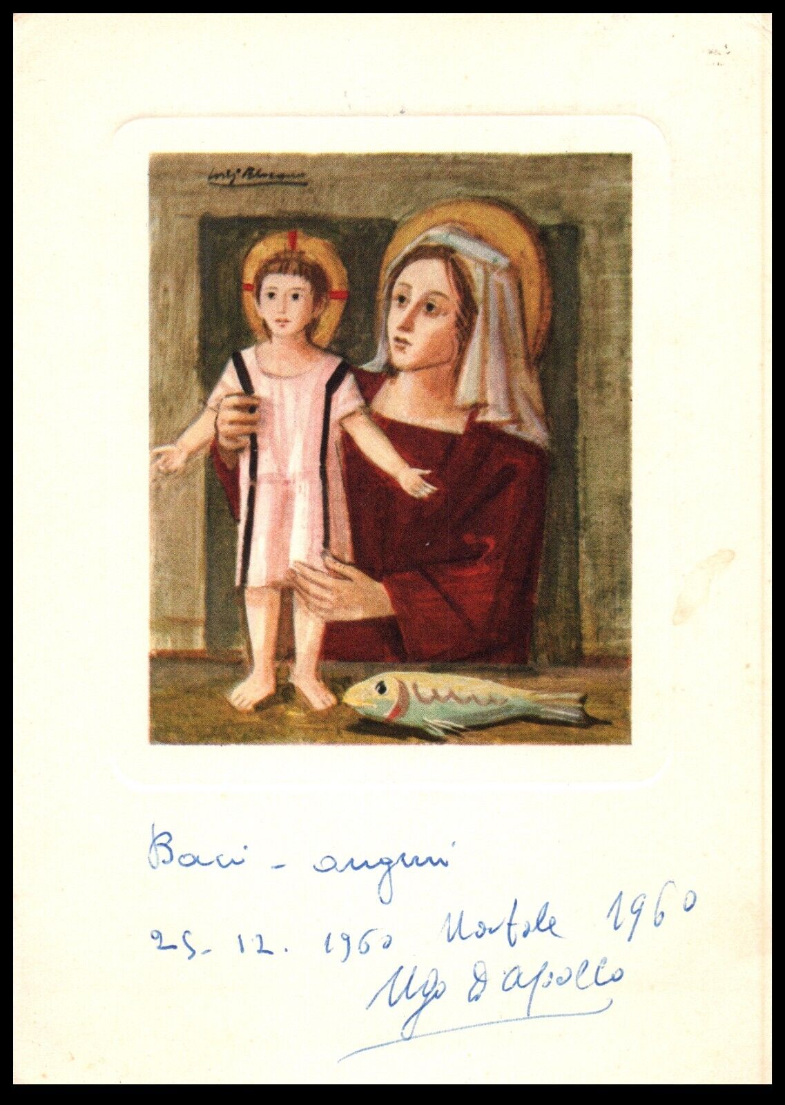 Vintage Postcard Jesus Mary Religious Italy Posted