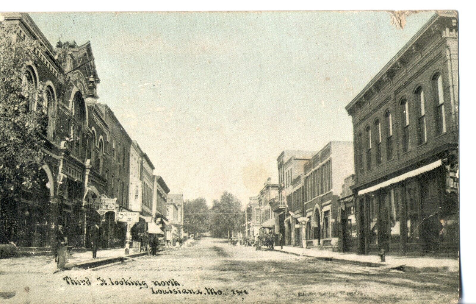 Third St. Looking North, Louisiana, Mo. Missouri Postcard #2348. C. U. Williams