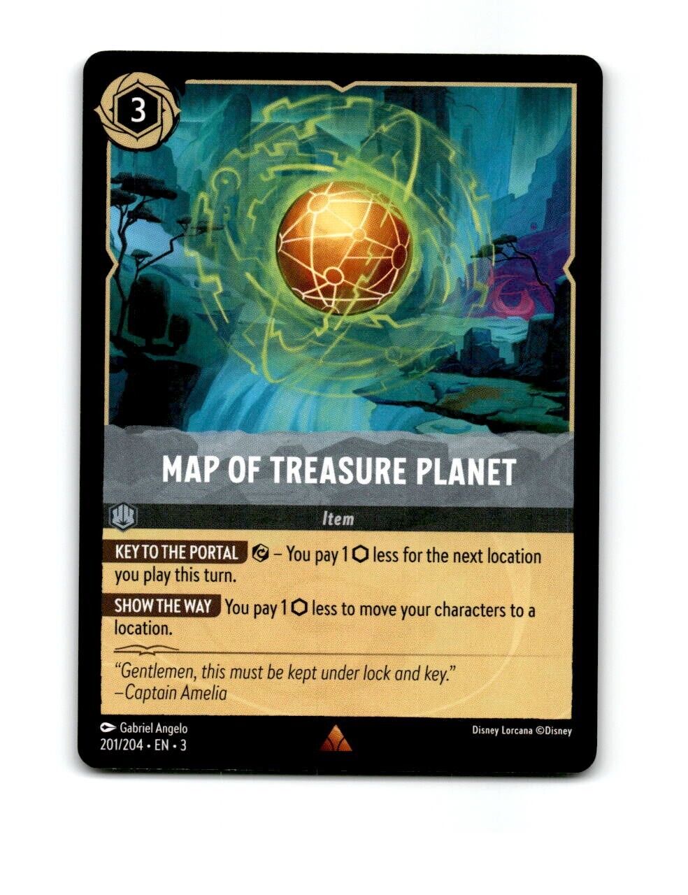 Disney Lorcana Into The Inklands Map of Treasure Planet Trading Card 201/204