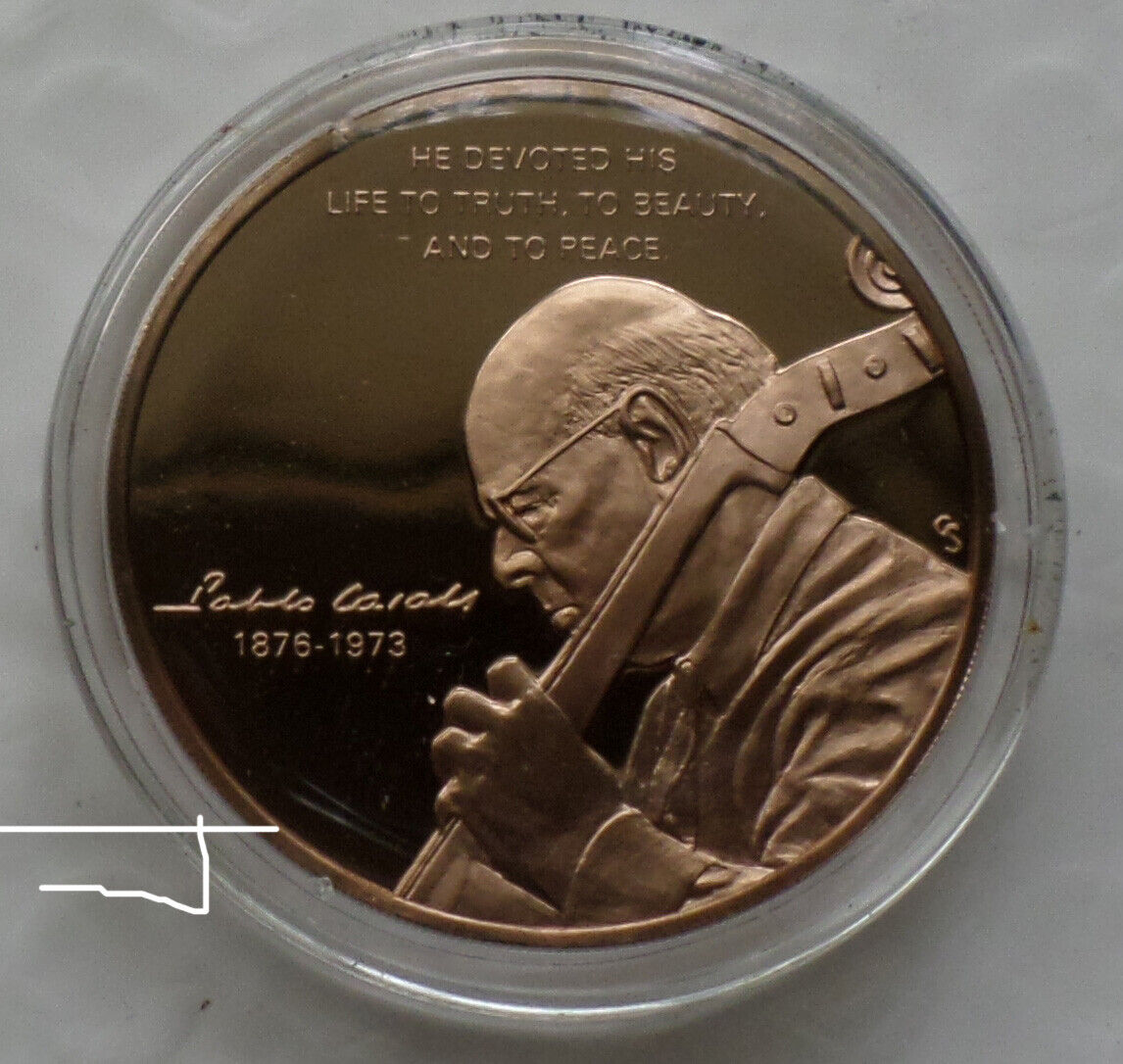  Pablo Casals, Cello Player Conductor From Catalonia Beautiful Bronze Medal