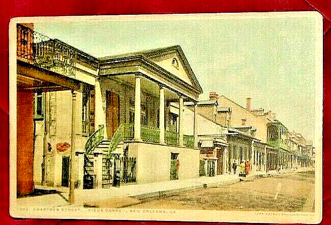 Chartres Street French Quarter 1920 Postcard New Orleans La Phostint 7022