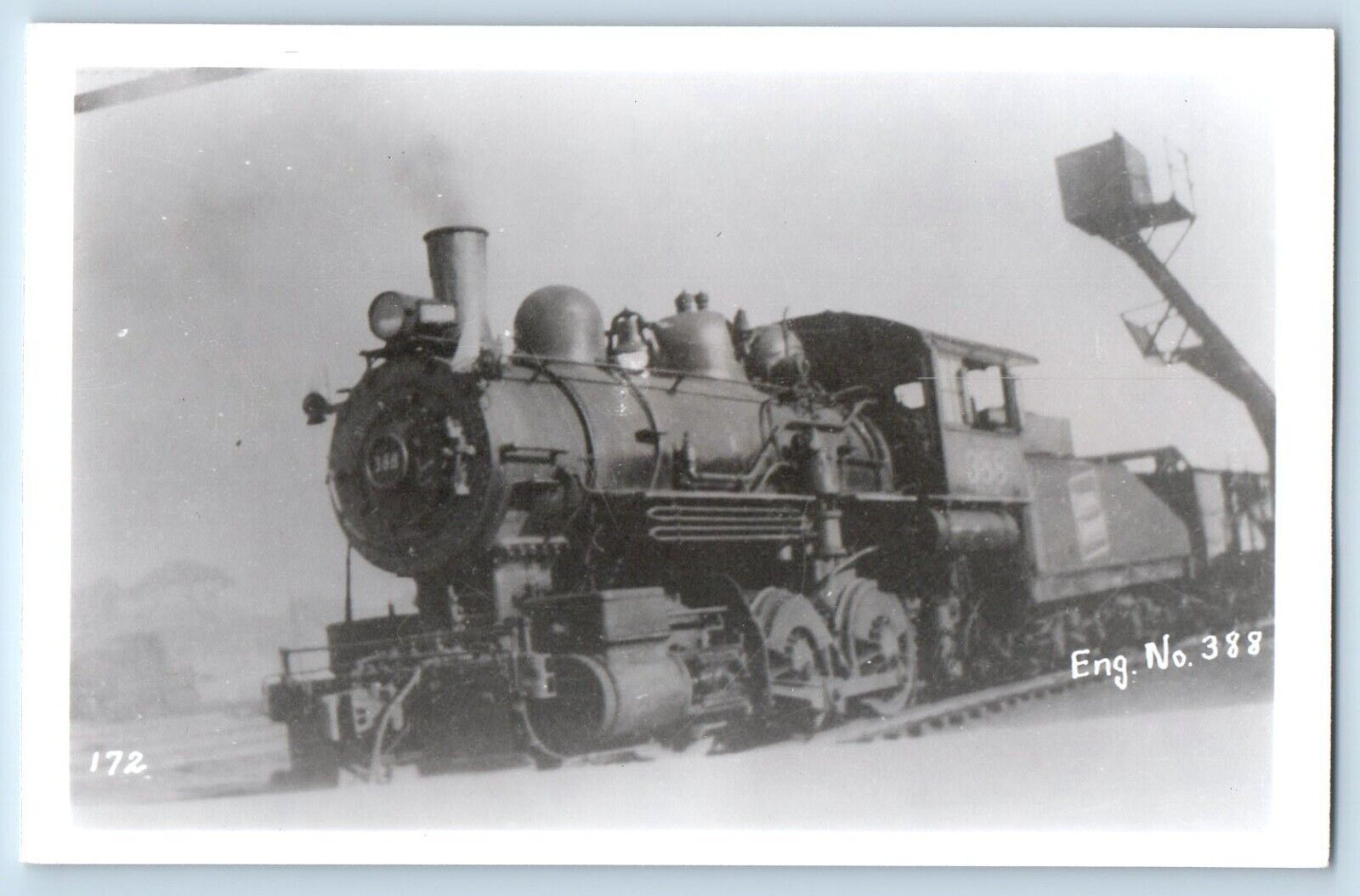 New London CT Postcard RPPC Photo Central Vermont R R Train Eng. No. 388 c1950\'s