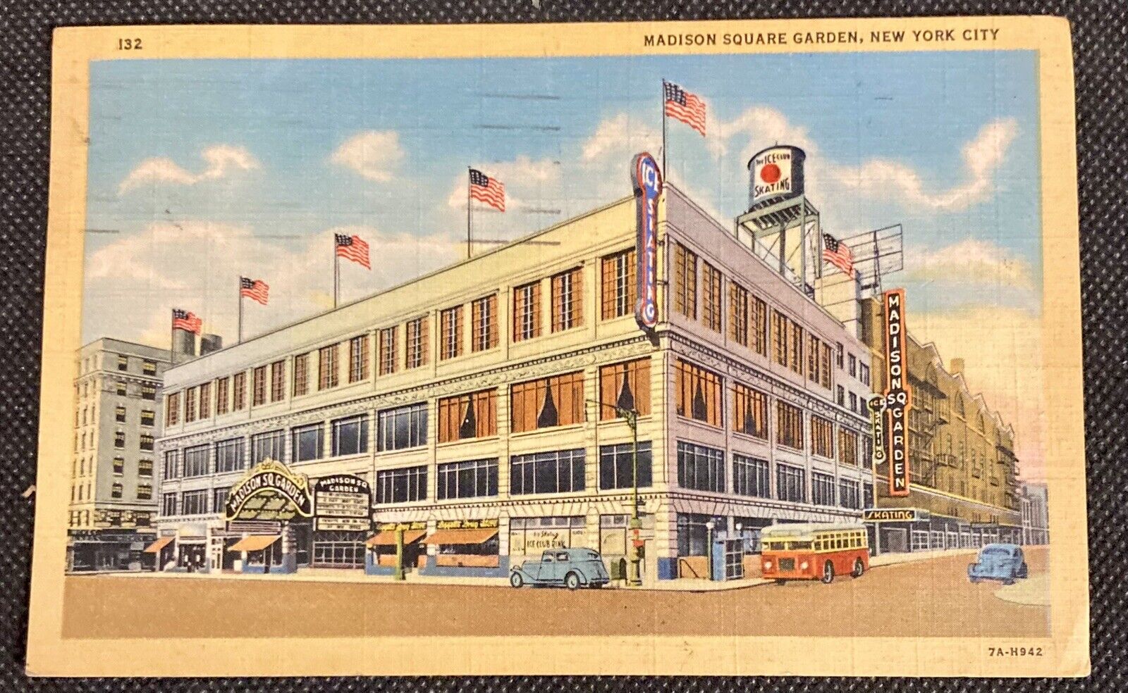 Madison Square Garden, New York City Vintage Linen Postcard