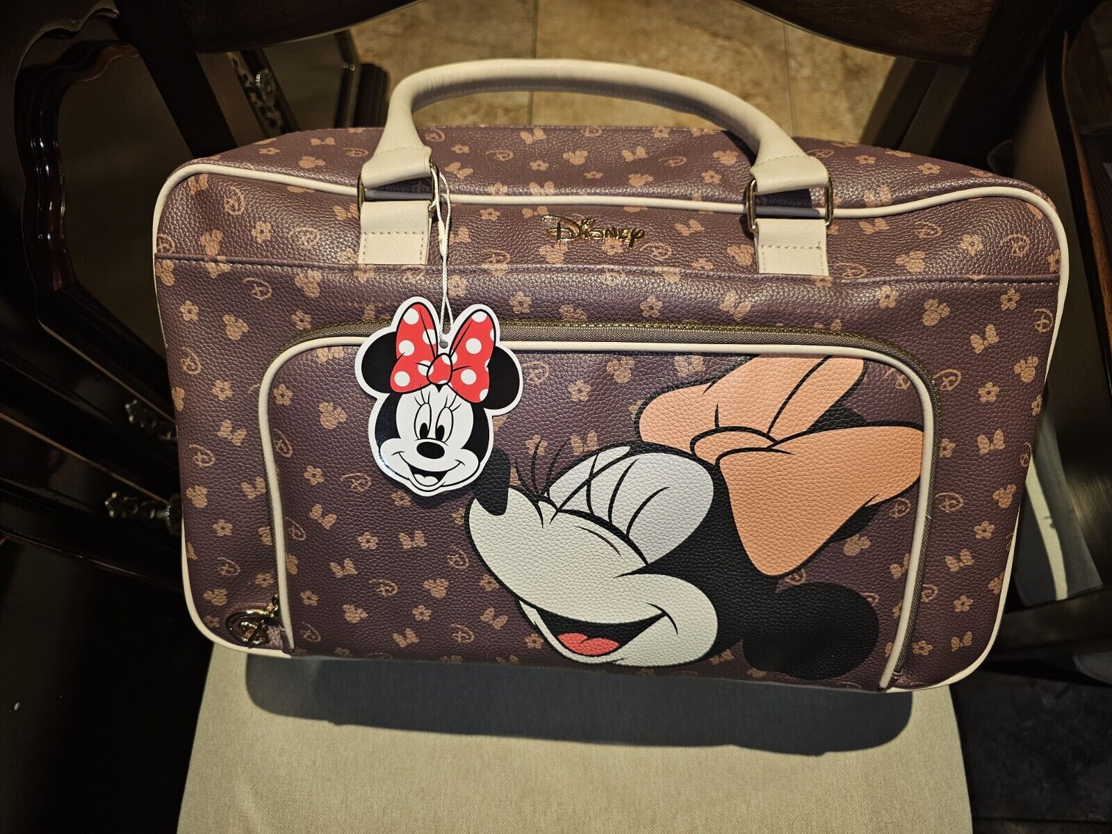Disney Minnie Mouse Faux Leather Weekender Overnight Travel Bag *Primark*-NEW