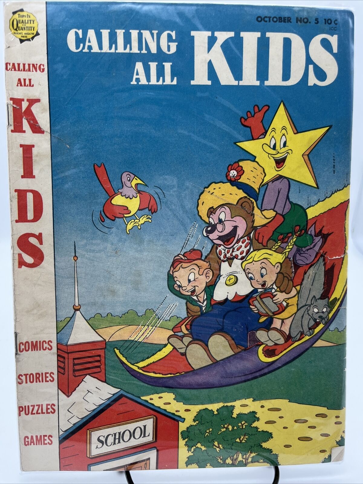 Calling All Kids #5 1946 Vintage Cartoon Comics Quality Stories Puzzles Games