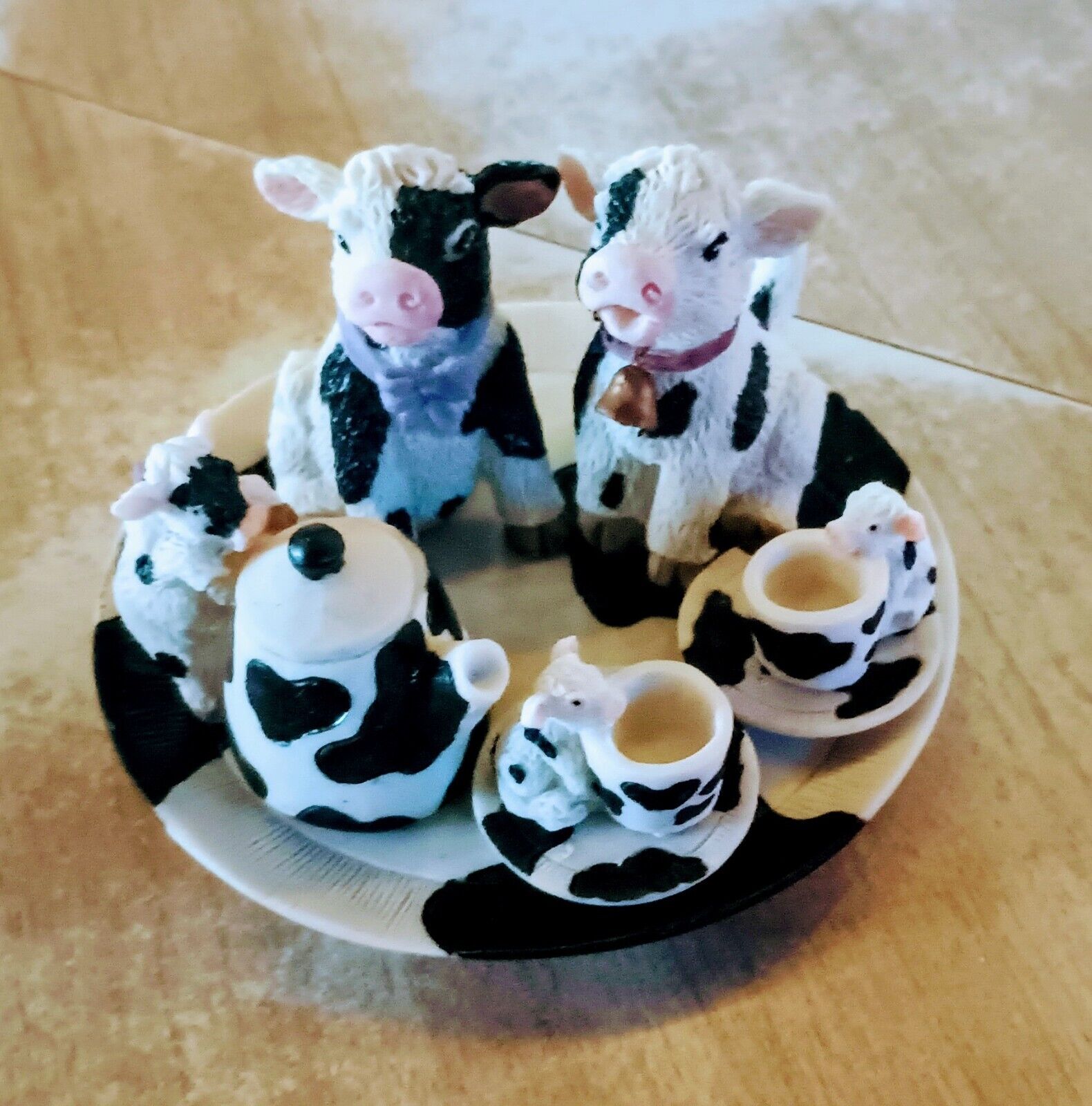 Miniature Tea Set - Cow Family - Cracker Barrel 