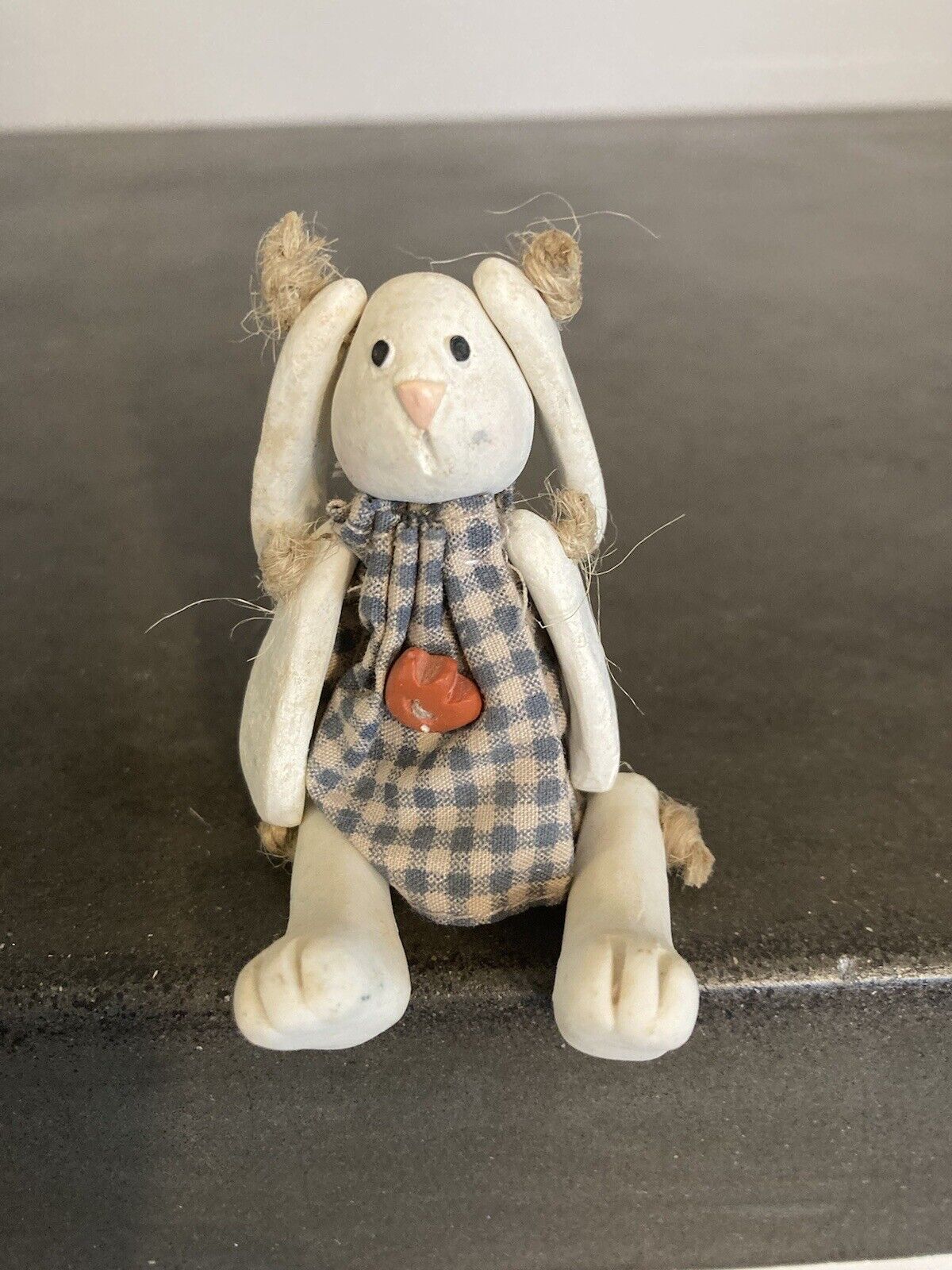 Russ Berrie Bunny Figurine Rabbit Miniature Mini-Kins Jointed  Shelf Sitter
