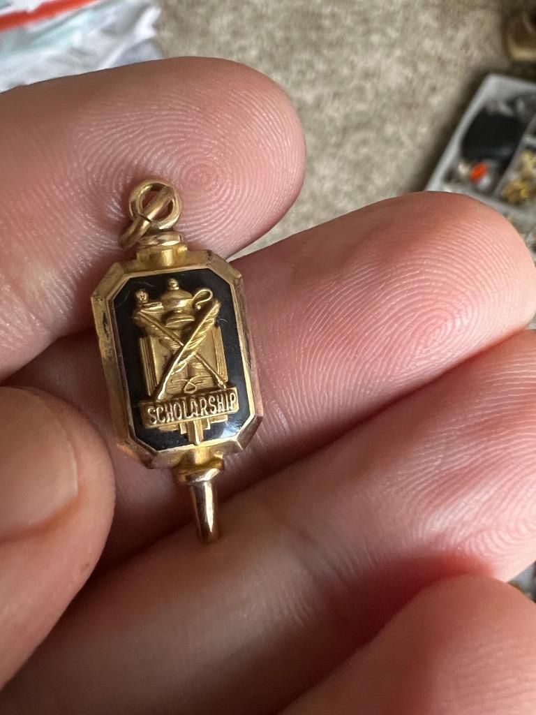 Awesome older scholarship gold filled charm  (H2023H)