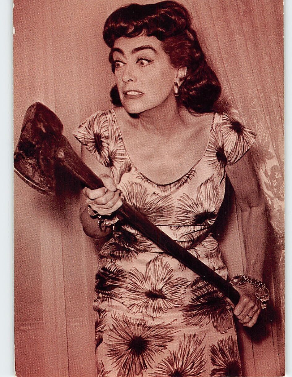 Postcard Joan Crawford Holding an Axe