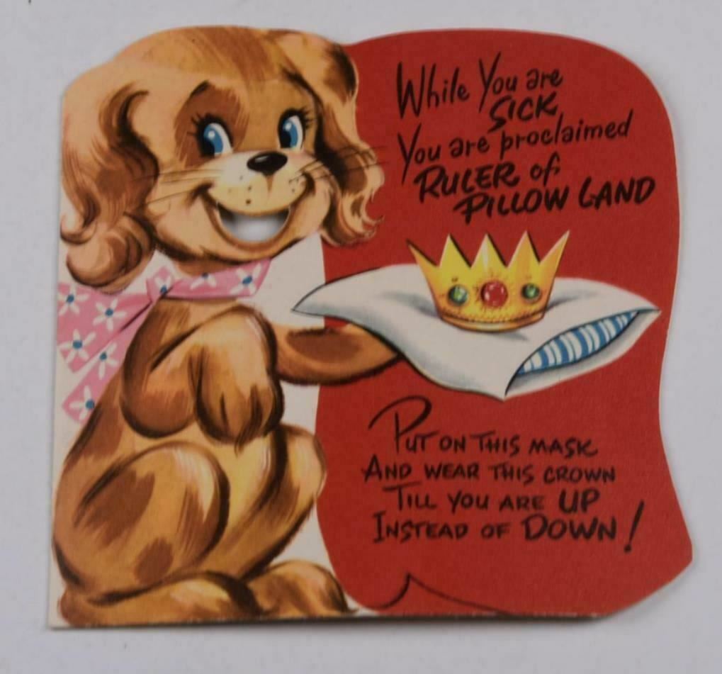 Vintage Children's Greeting Card Turns Into Dog Mask c. 1940s/50s