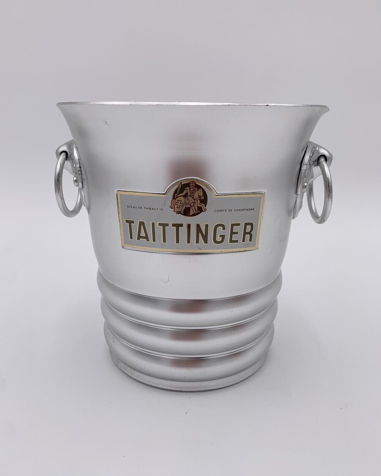 Vintage 70’s Taittinger Champagne Mini Split Bucket Argit Polished Aluminum READ