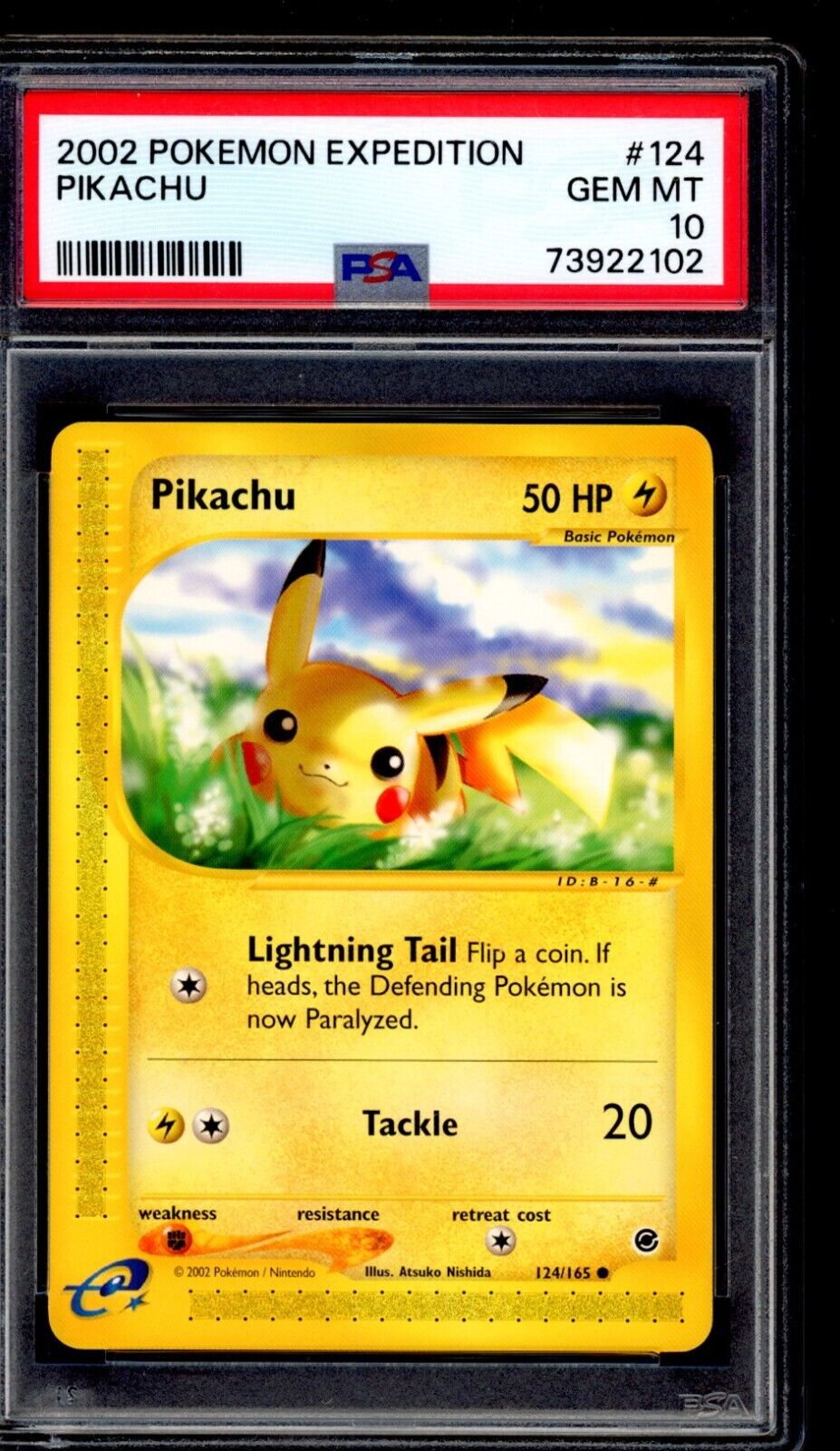PSA 10 Pikachu 2002 Pokemon Card 124/165 Expedition