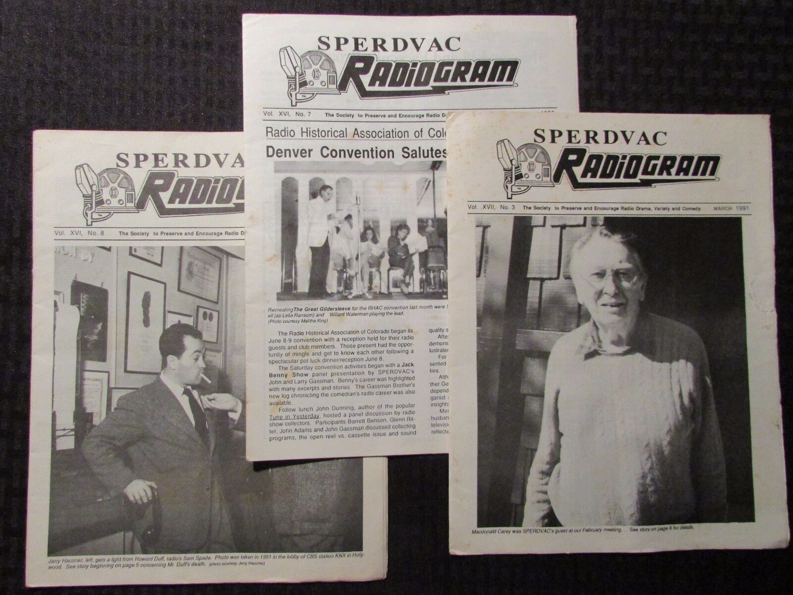 1990/91 RADIOGRAM Sperdvac Radio Newsletter Fanzine LOT of 3 VG/VG+ July Aug Mar