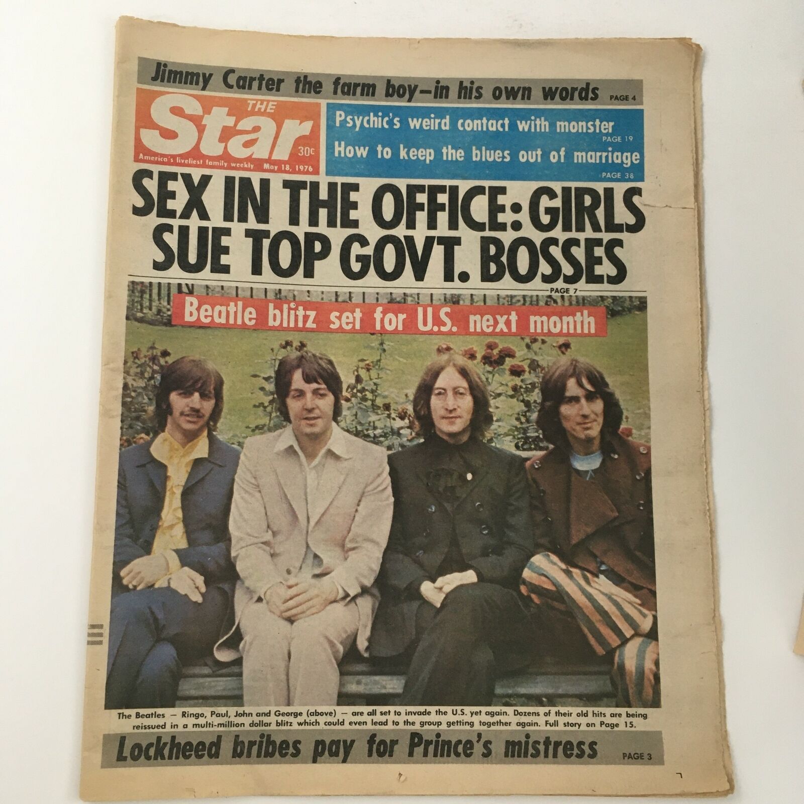 The Star Newspaper May 18 1976 The Beatles, Ringo, Paul, John & George, No Label