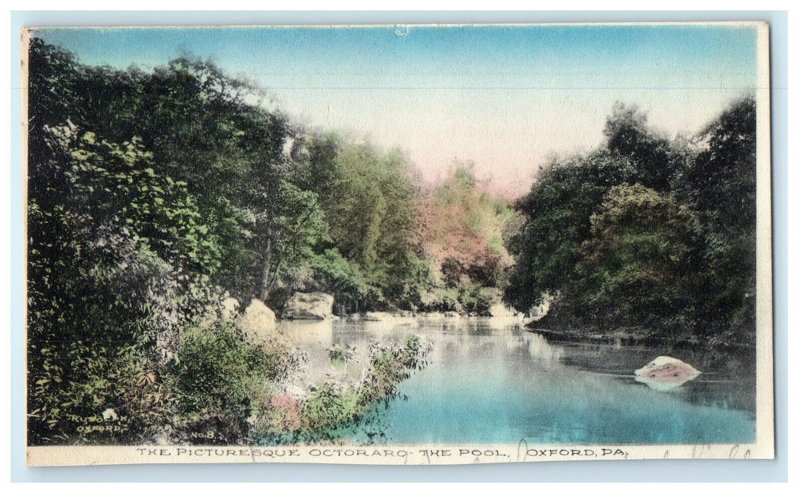 1908 Buck Hill Falls, PA The Picturesque Octoraro - The Pool Oxford PA Postcard