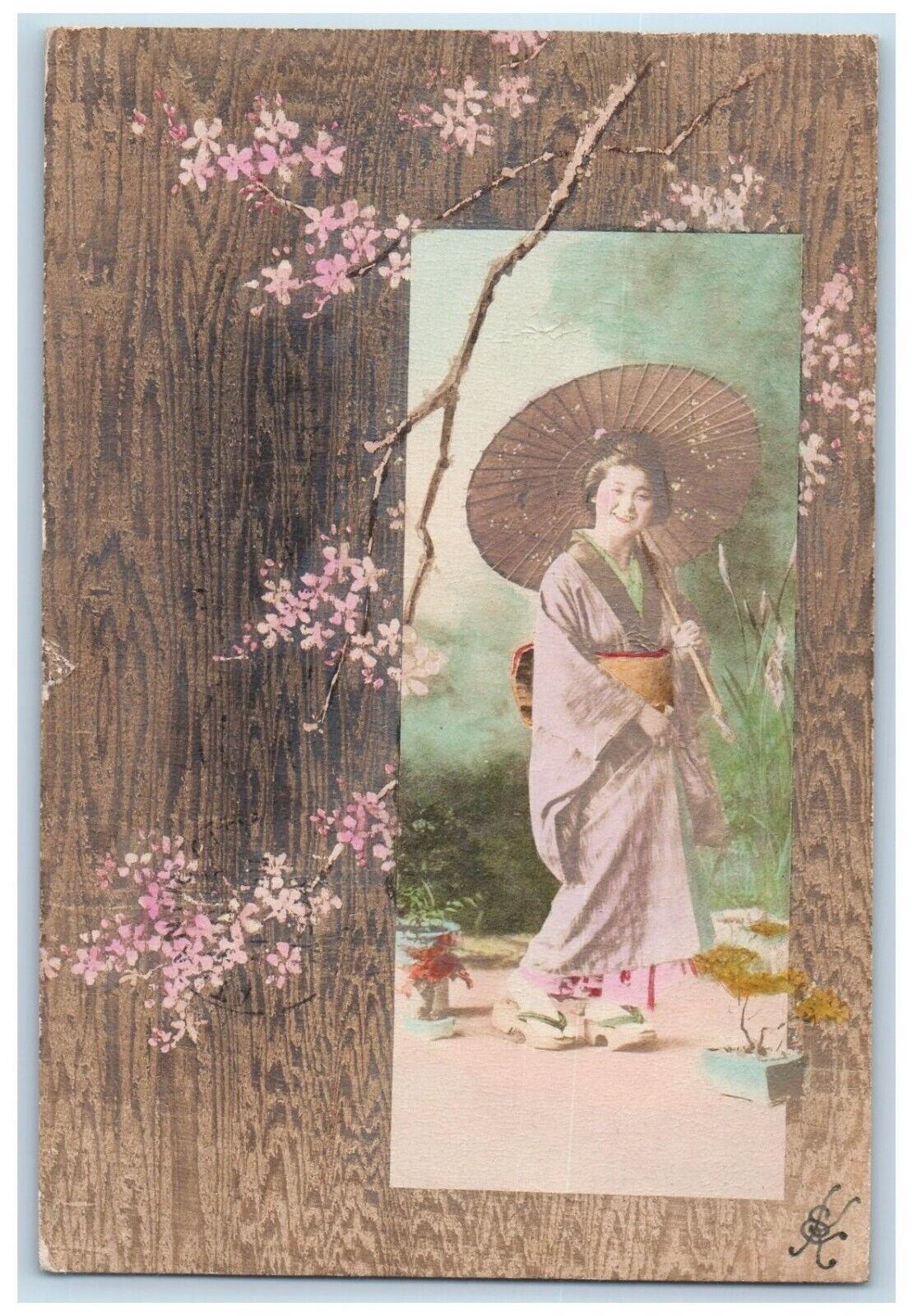 1904 Pretty Girl Japan Geisha San Louis Missouri MO Posted Antique Postcard