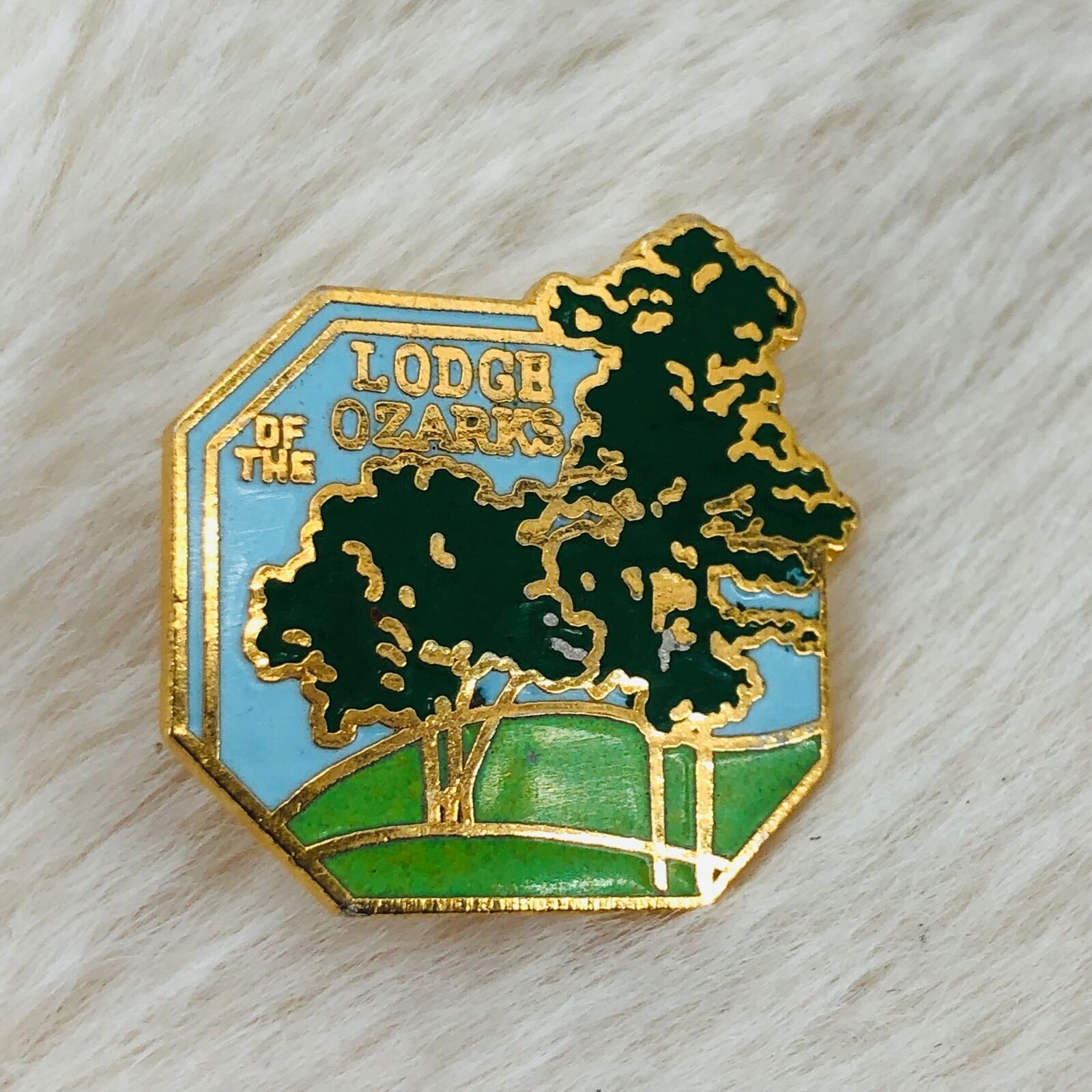 Vtg Lodge of the Ozarks Branson MO Souvenir Enamel Lapel Pin