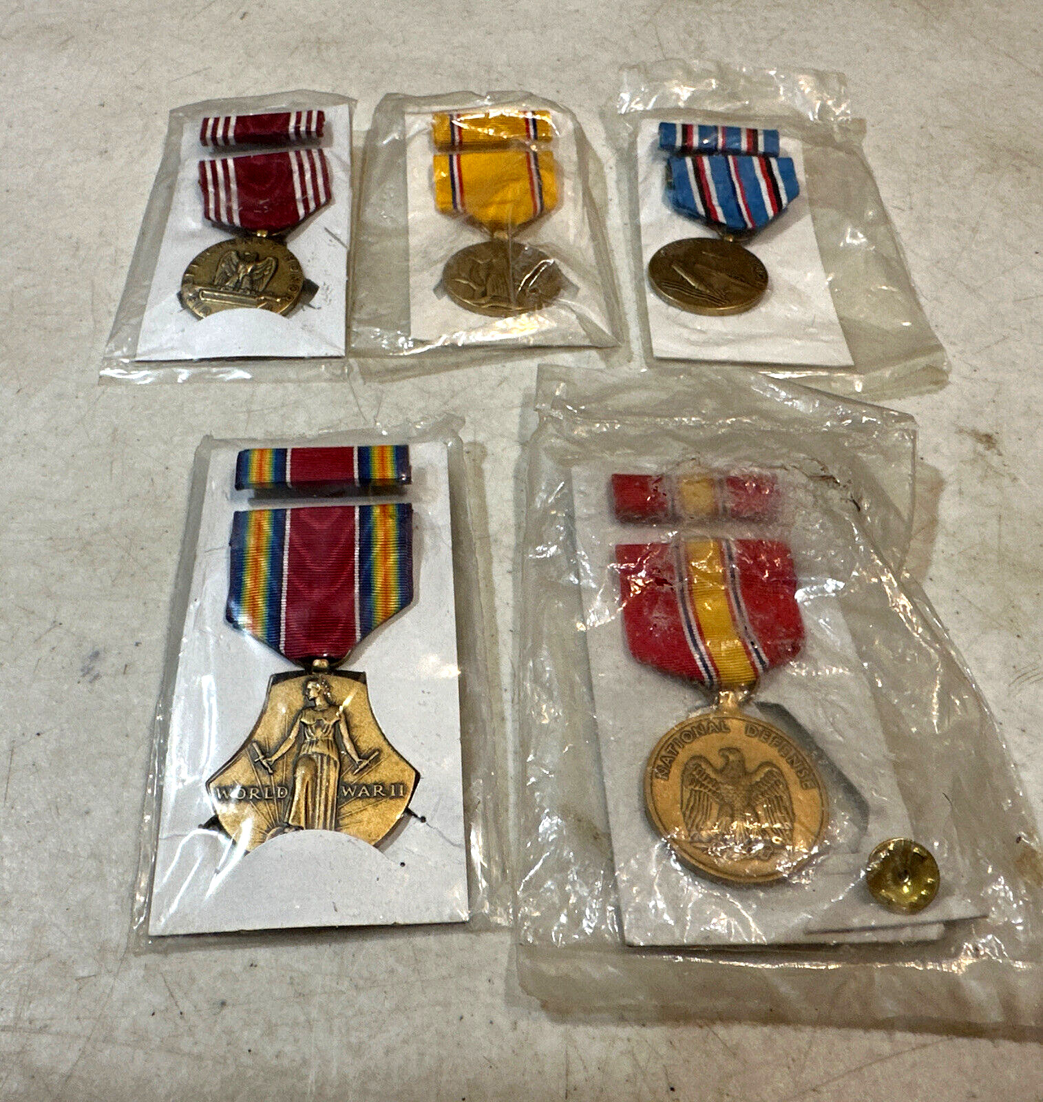 World War 2 Military Medals Lot Of (5) New Sealed 