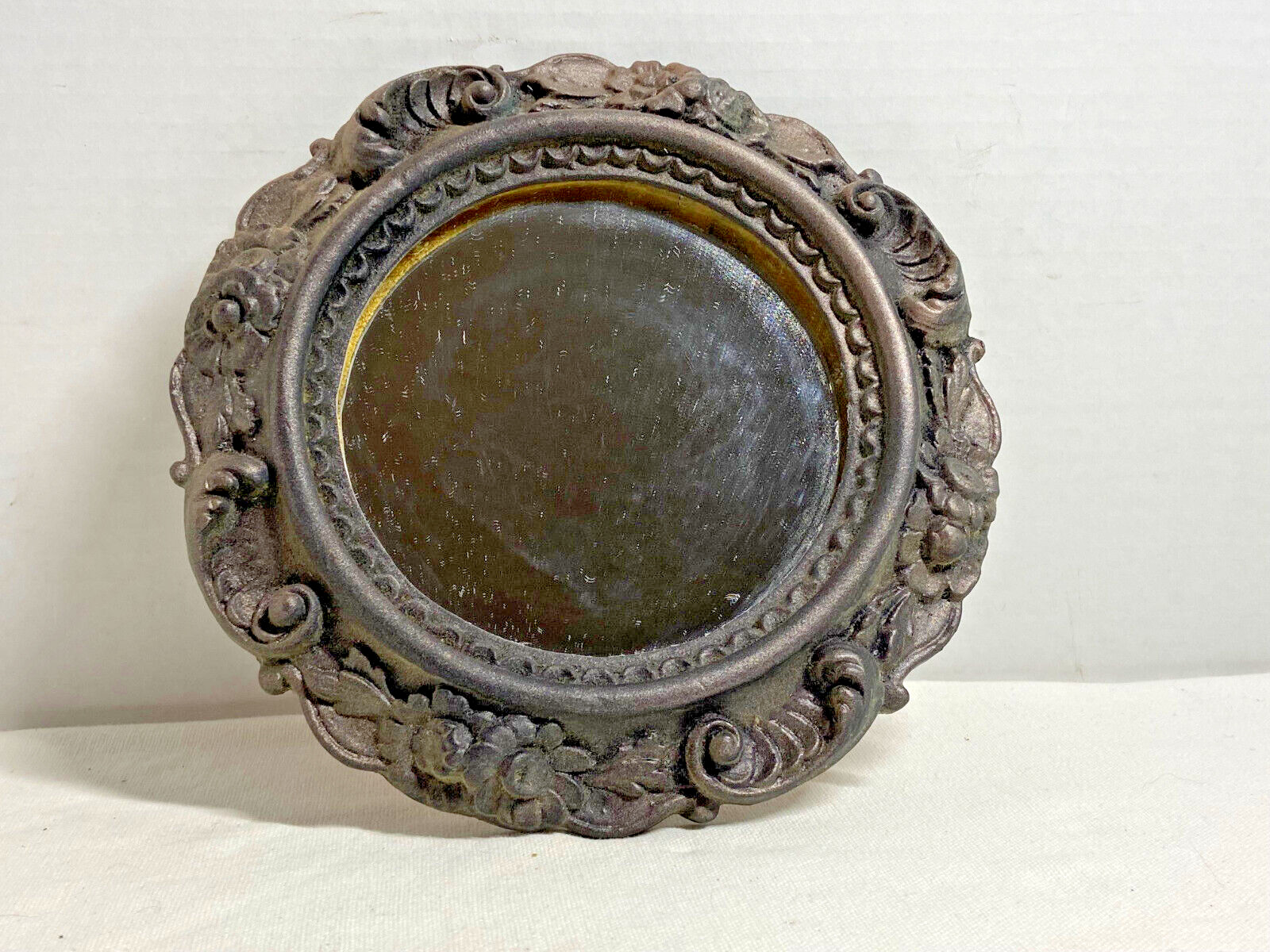 Vintage Florentia Italy Hand Made Ornate Floral Etching Wall Mirror #1932