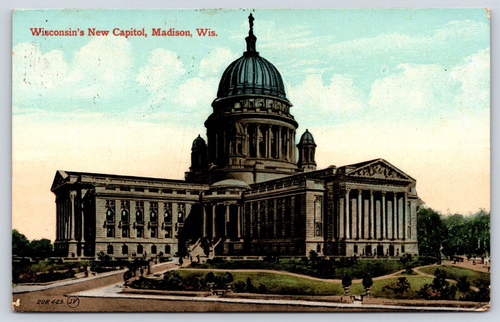 Wisconsin Madison Wisconsin\'s New Capital Vintage Postcard POSTED