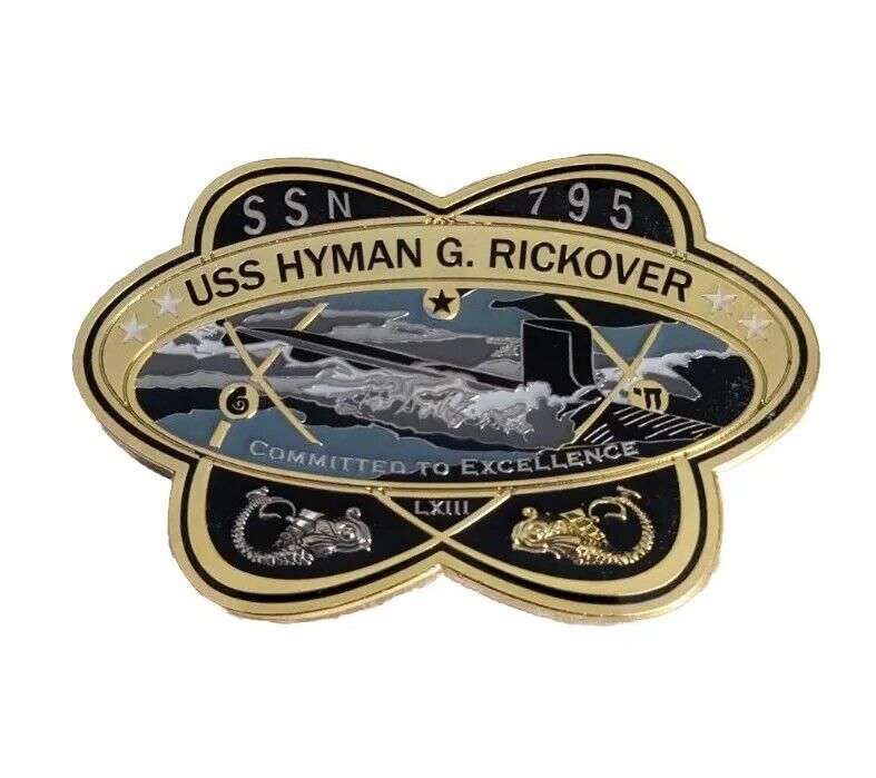 USS Hyman G. Rickover SSN 795 Virginia Class Submarine Challenge Coin