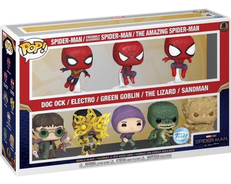 NEW Walmart Exclusive Funko Pop Spiderman No Way Home 8 Figures Special Edition