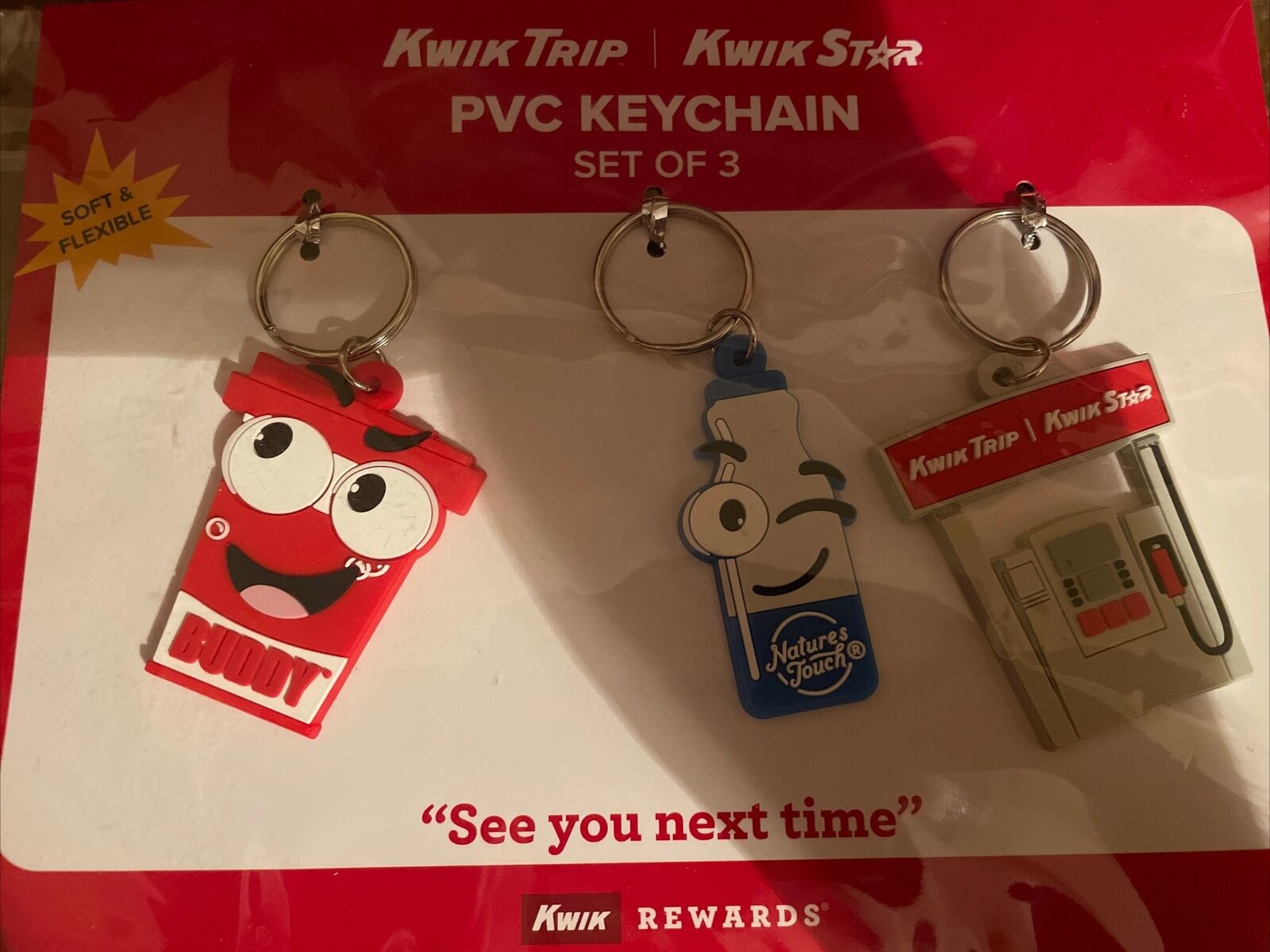 Kwik Trip Merch Merchandise 3 Keychains See You Next Time