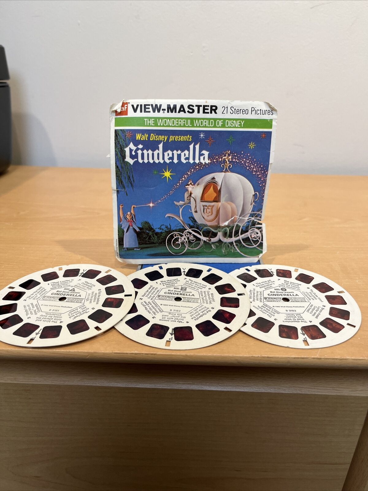 Vintage 1965 View-Master Reels Set of 3 Cinderella Walt Disney 3181 3182 3183