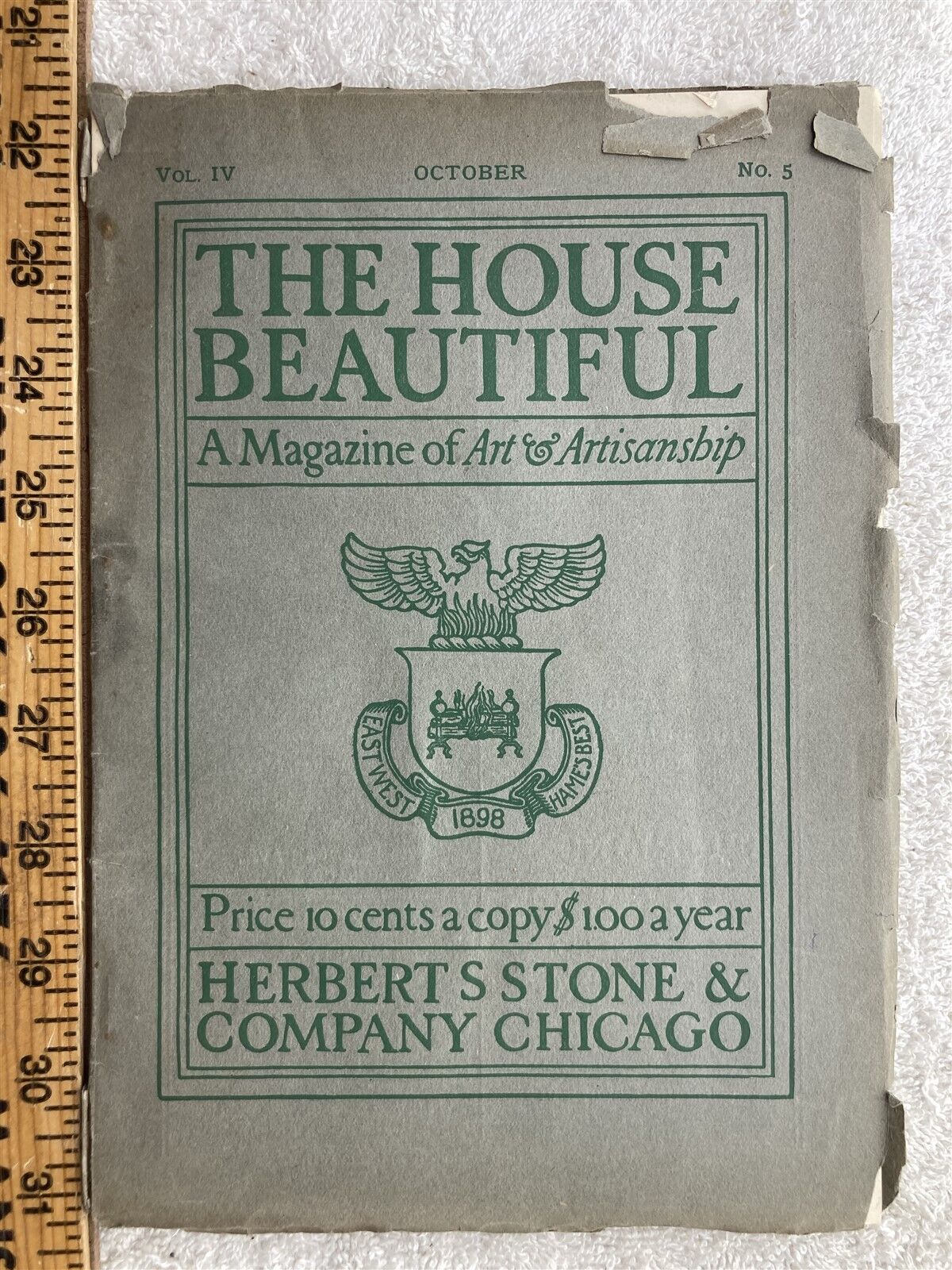 1898 October Vintage Magazine House Beautiful Art Artisanship