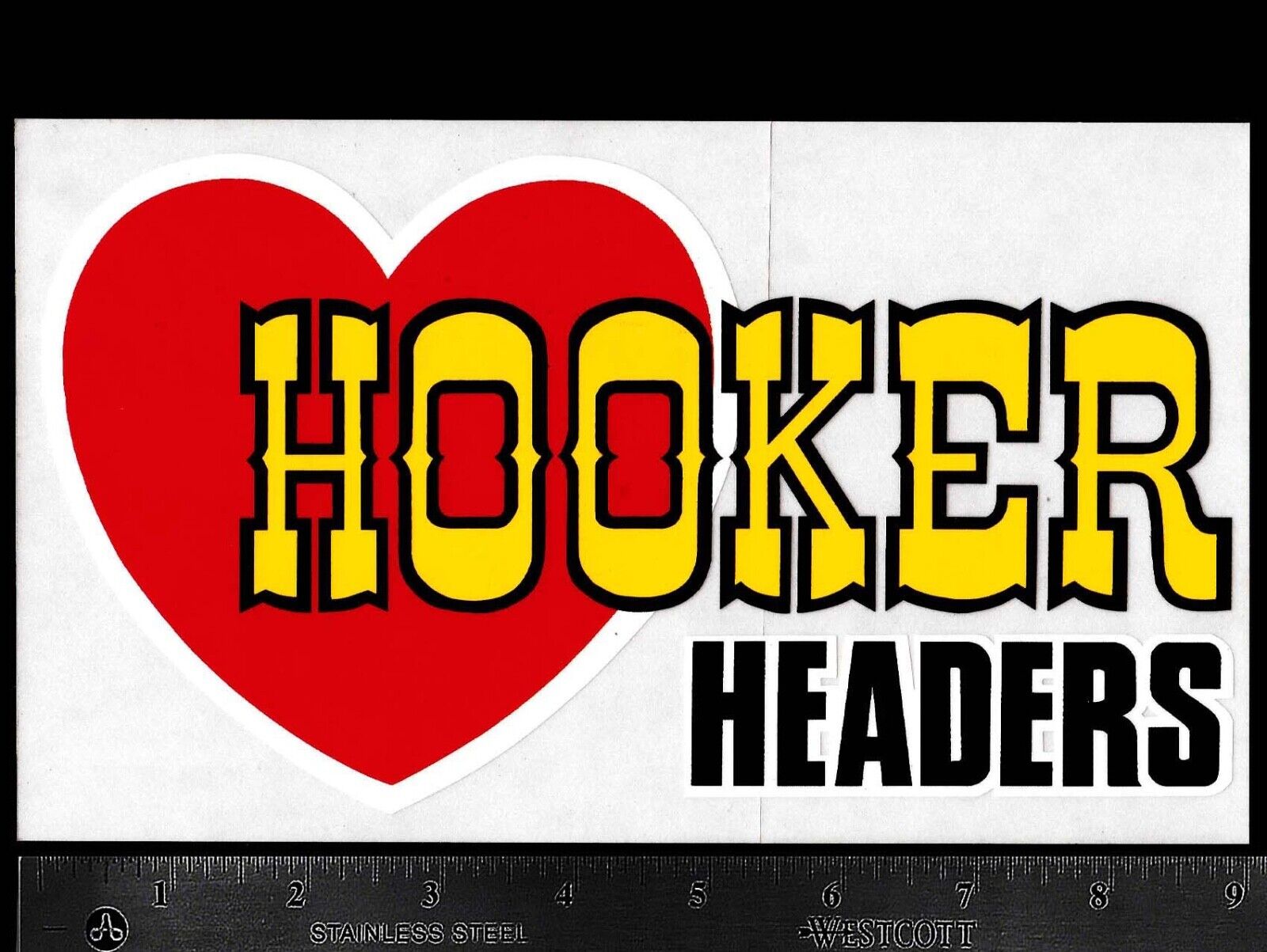 HOOKER HEADERS - Original Vintage 1970's Racing Decal/Sticker  Large 9 inch size
