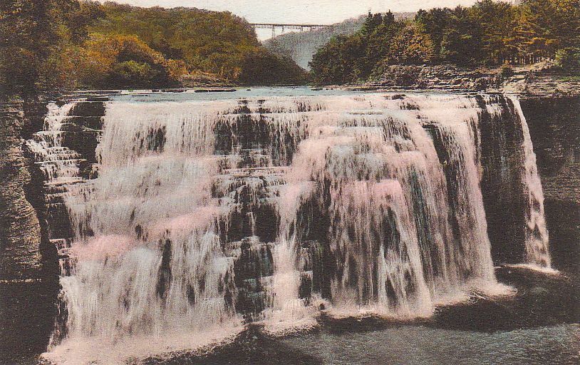  Postcard Middle Falls Letchworth State Park NY 