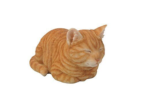 Tabby Sleeping Cat Statue Orange