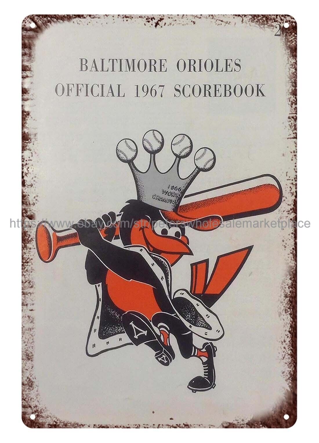 1967 baseball  Scorebook metal tin sign modern decor