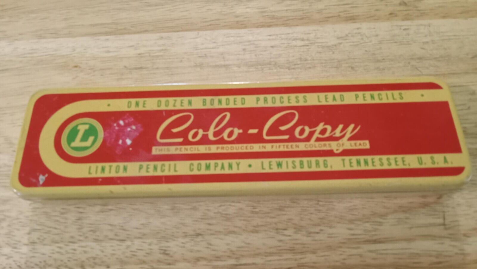 Vintage Linton Colo- Copy Tin with 12 Pencils Different Colors