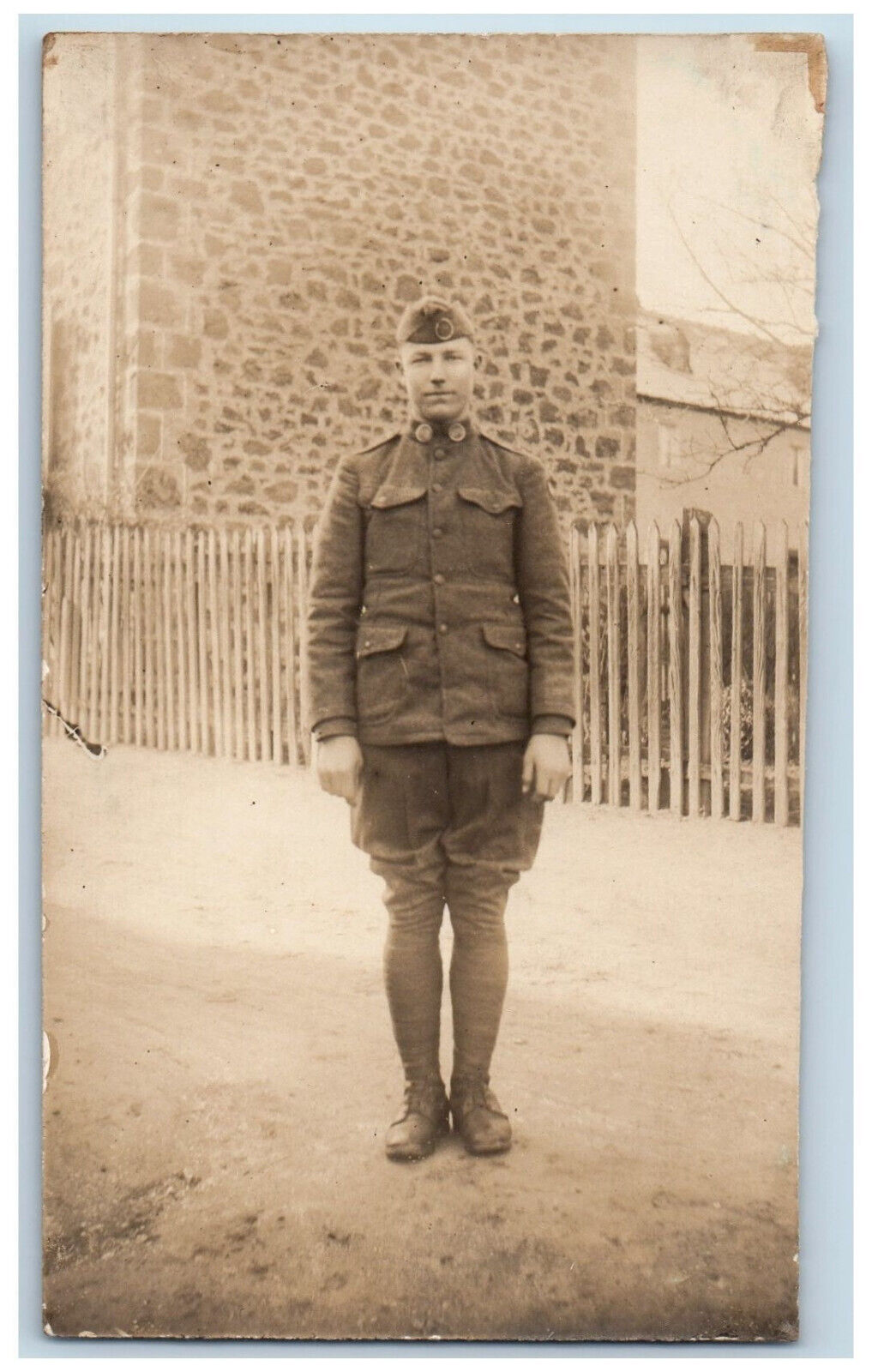 Europe Postcard US British Military Soldier c1910 WW1 Antique RPPC Photo
