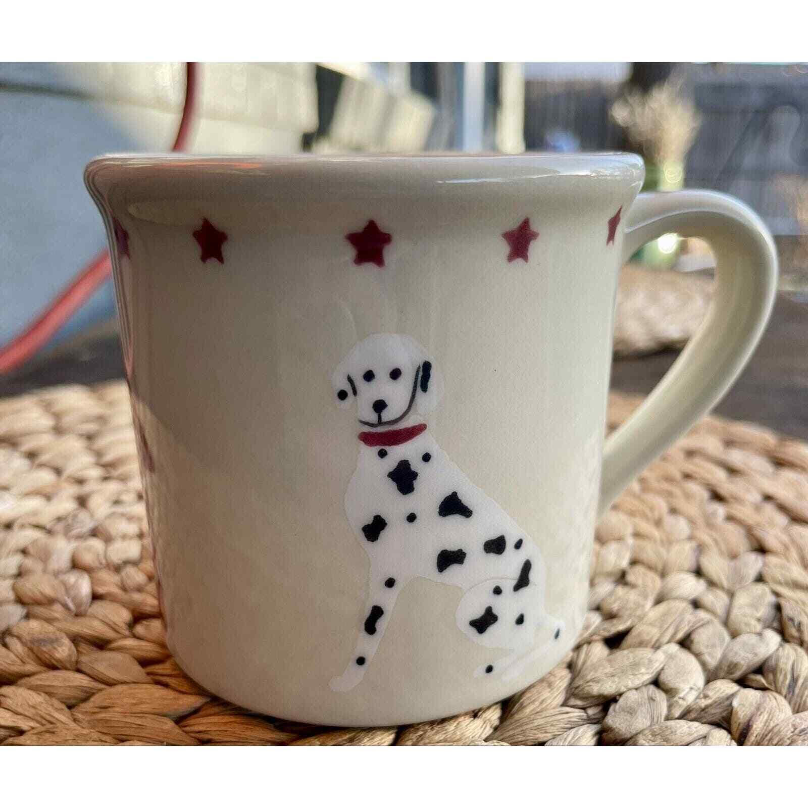 HARTSTONE POTTERY COFFEE MUG STONEWARE Dalmatian Spotted Dog Starbucks Barista