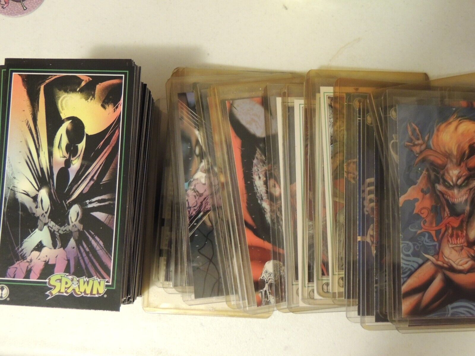 SPAWN TALL BASE SET + NEAR COMPLETE INSERT SETS 1995 WILDSTORM PRODUCTIONS