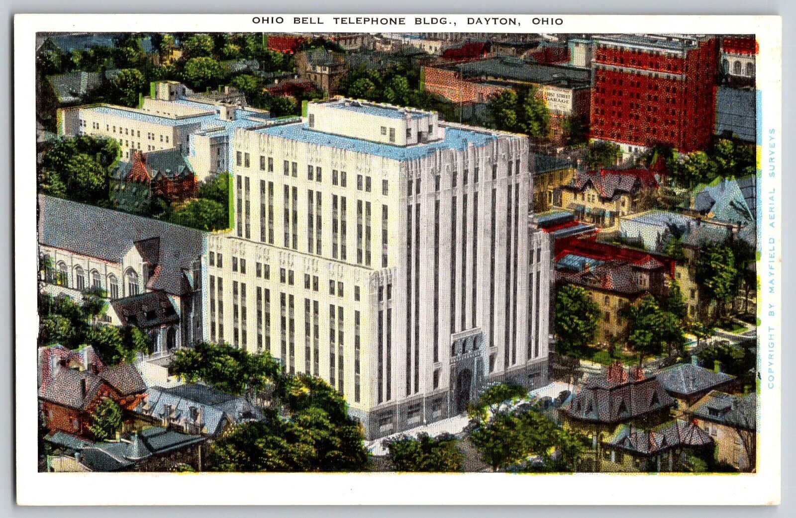 Dayton, Ohio - Air View Oho Bell Telephone Building - Vintage Postcard