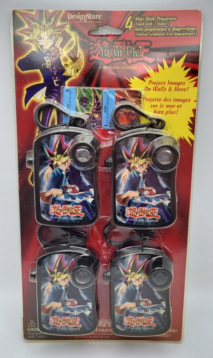 Vintage YU-GI-OH Lot of 4 Mini Slide Toy Projectors with Slides 1996 New